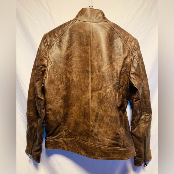 Slate & Stone Mens Leather Moto Jacket size S - Picture 4 of 7
